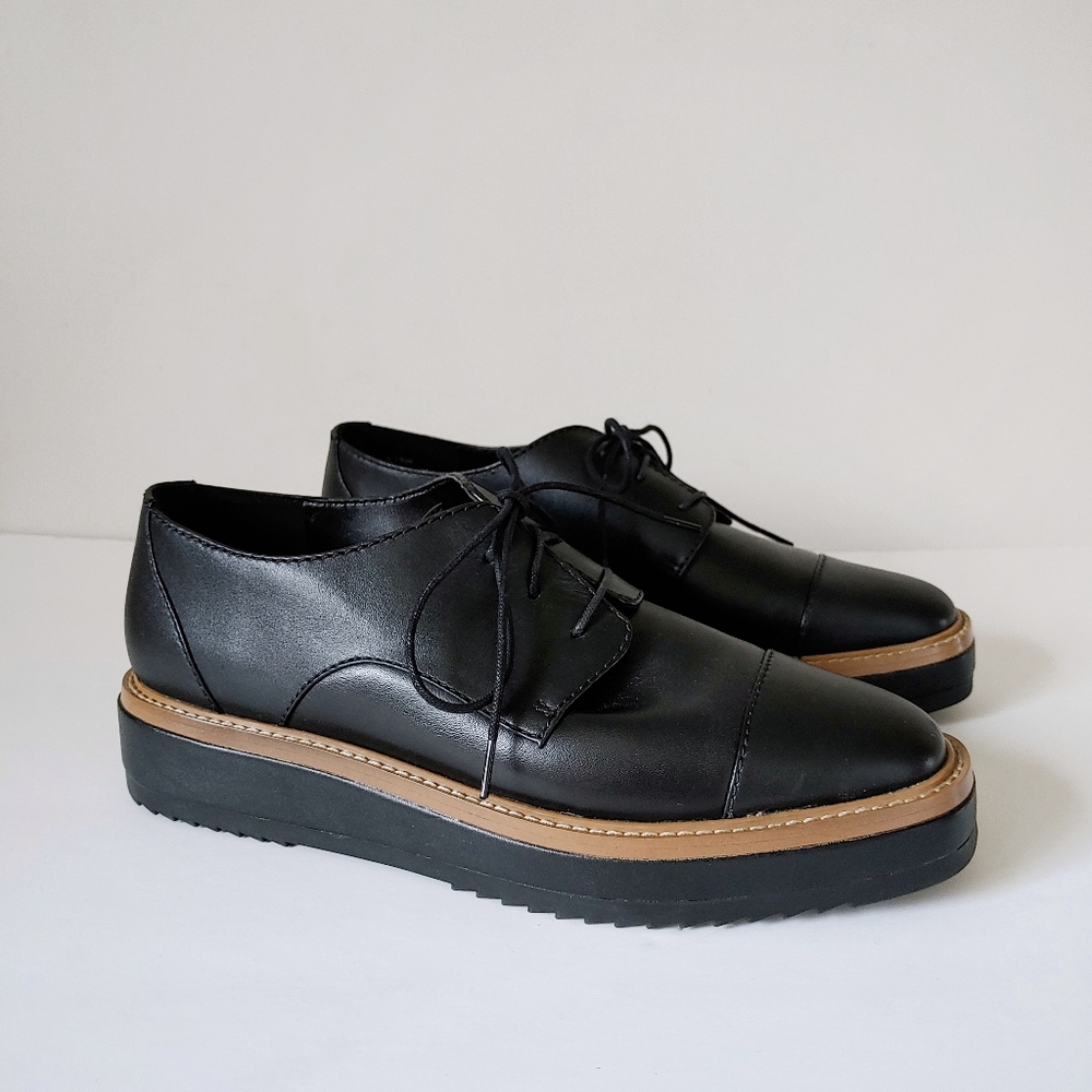 Nine West Vada Platform Oxford Shoes Size 8 Black